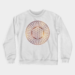 Flower of life in mandala gentle pastel glitter Crewneck Sweatshirt